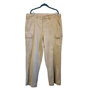 Eddie Bauer Men's Cargo Pants 38X31 Chino Cargo Khaki Tan Casual Outdoor